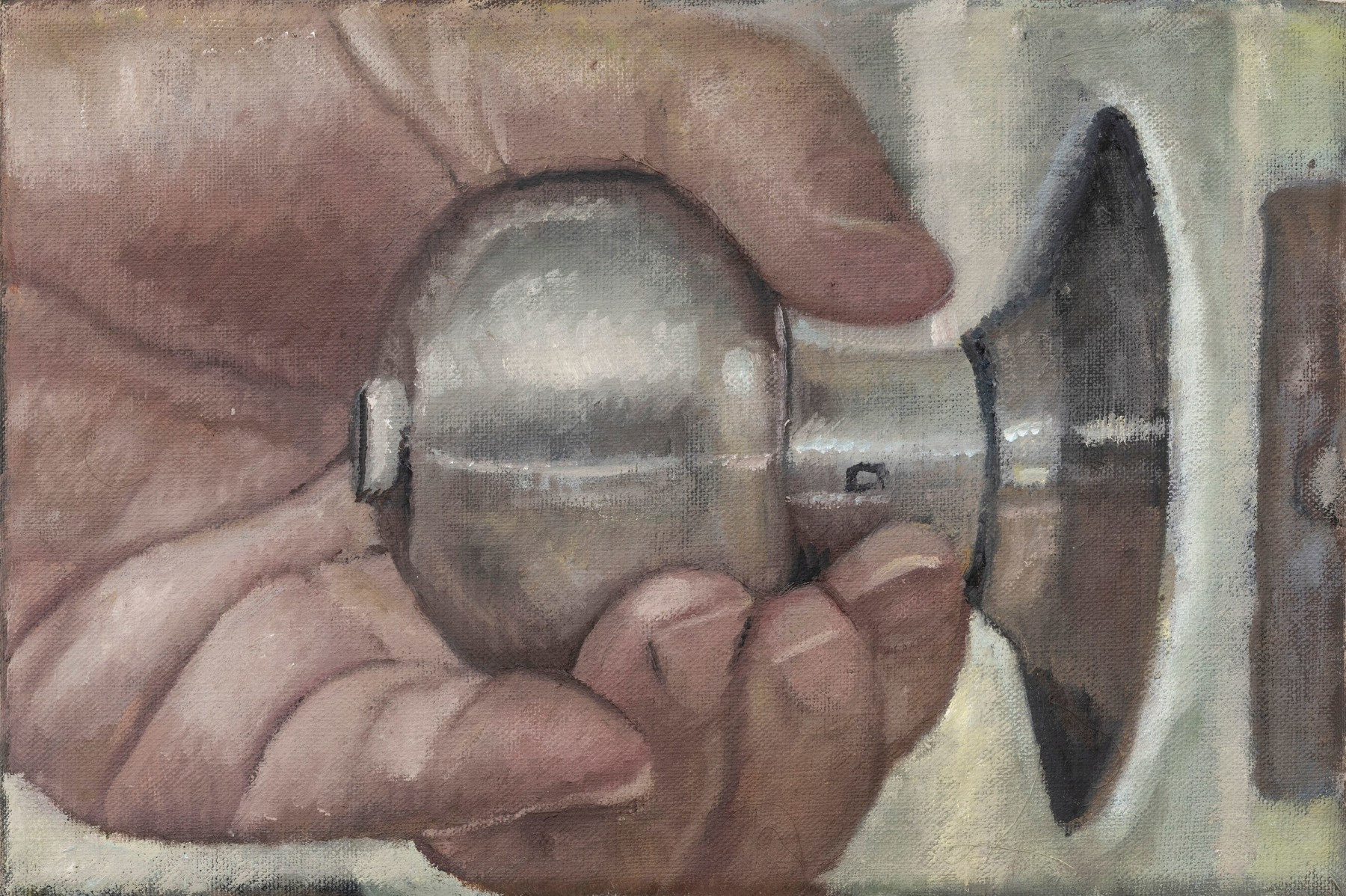 Issy Wood  &laquo;Closing&raquo;, 2022  huile sur toile, 20 x 30 cm